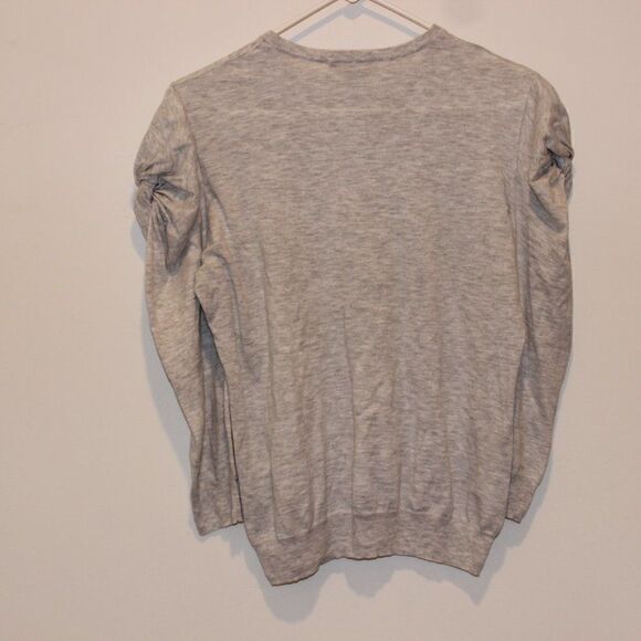 Autumn Cashmere Gray Cotton Crew Neck Long Sleeve Sweatshirts Women Size L - Picture 7 of 9